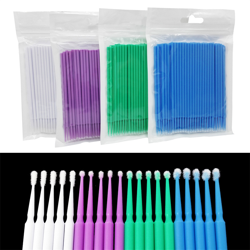 Dental Micro Applicator Single End Brushes Disposable Bendable Mascara Wand 1.2mm/1.5mm/2.0mm/2.5mm