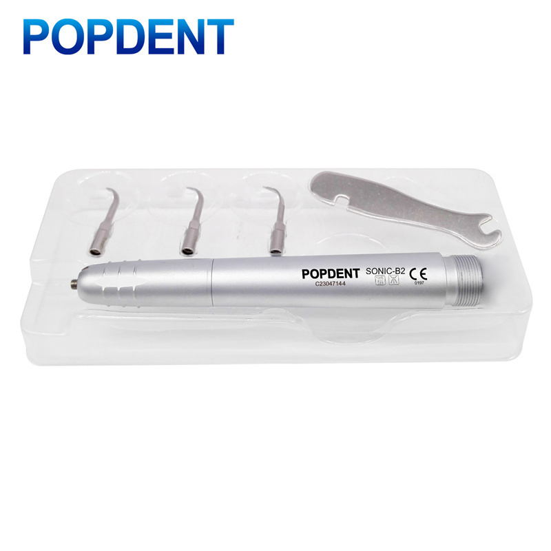 POPDENT Dental Ultrasonic Air Perio Scaler Handpiece Hygienist 2 & 4-Hole 3 Tips