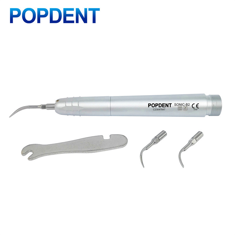 POPDENT Dental Ultrasonic Air Perio Scaler Handpiece Hygienist 2 & 4-Hole 3 Tips