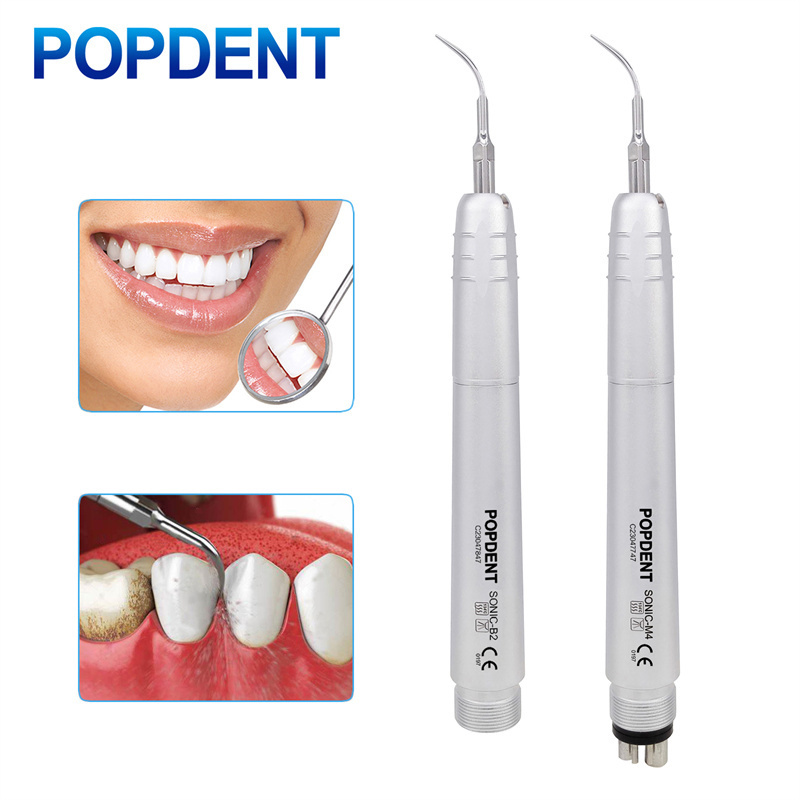 POPDENT Dental Ultrasonic Air Perio Scaler Handpiece Hygienist 2 & 4-Hole 3 Tips