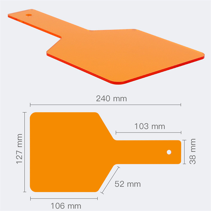 Dental Square Form Shield Plate Shade Board Hand-Held Light Filter Paddle Orange