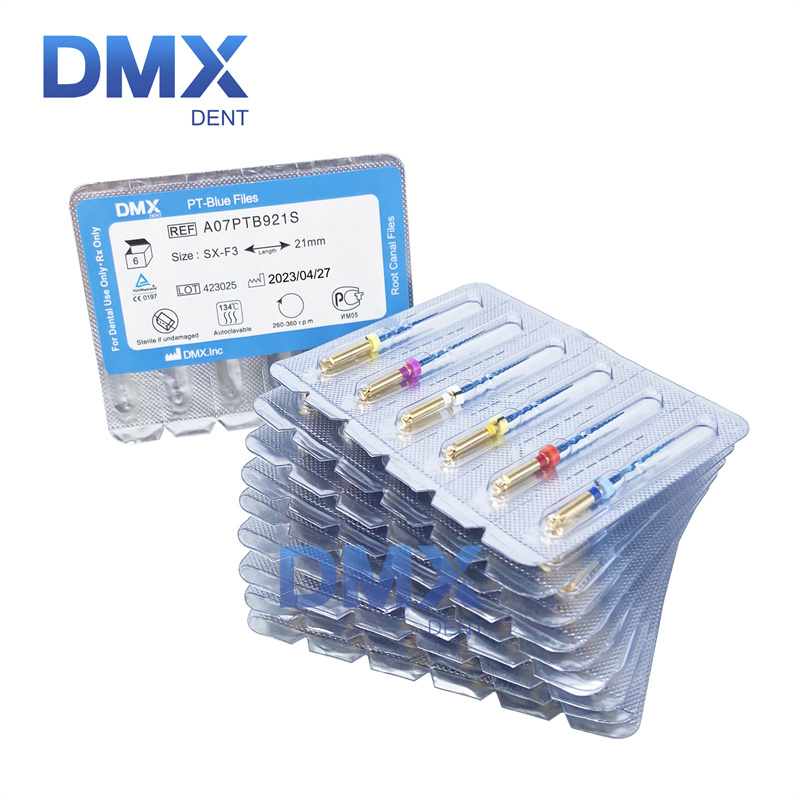 DMXDENT Blue Dental Heat Activated Niti Endodontic Root Canal Files Mixed 21mm/25MM