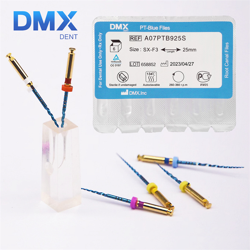 DMXDENT Dental Protaper PT-Blue Heat Activated Niti Endodontic Root Rotary Canal Files LED ENDO Motor Cordless 16:1 Contra Angle Handpiece