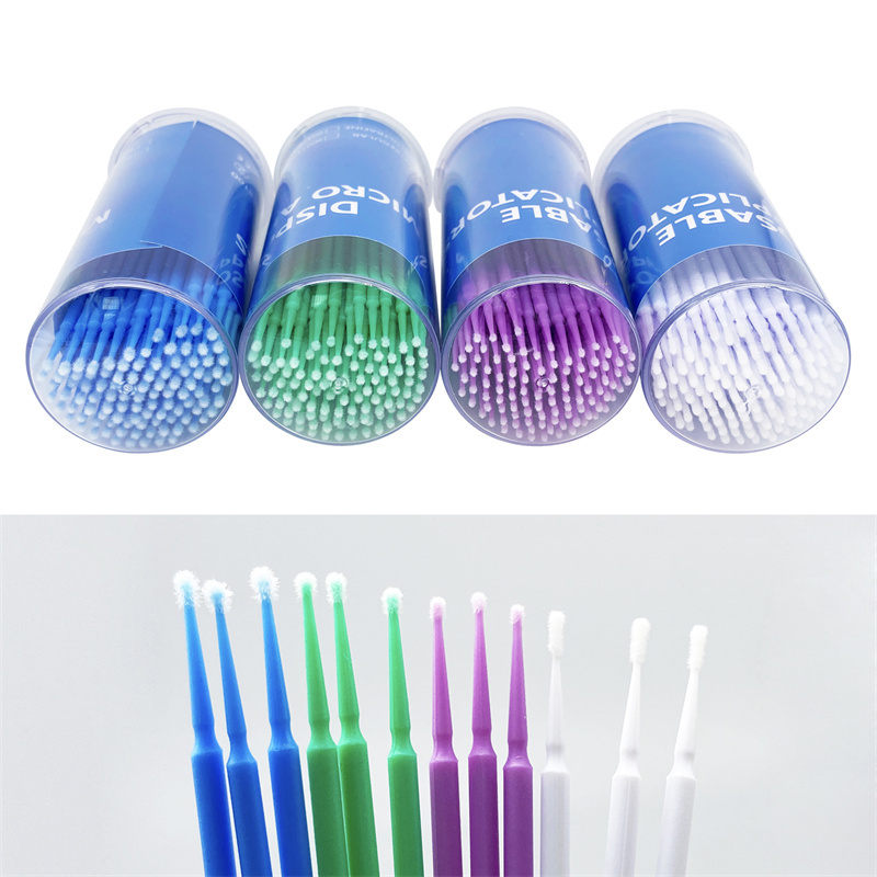 Disposable Micro Applicator Dental Use Bendable Brush 100pcs 4colors