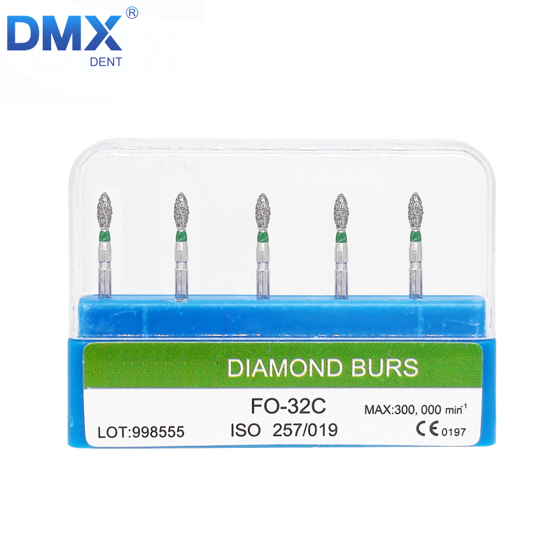 DMX-DENTAL Diamond Burs Drill FG 1.6mm 5pcs/pk Dental High Speed Handpiece 154 Types Optional