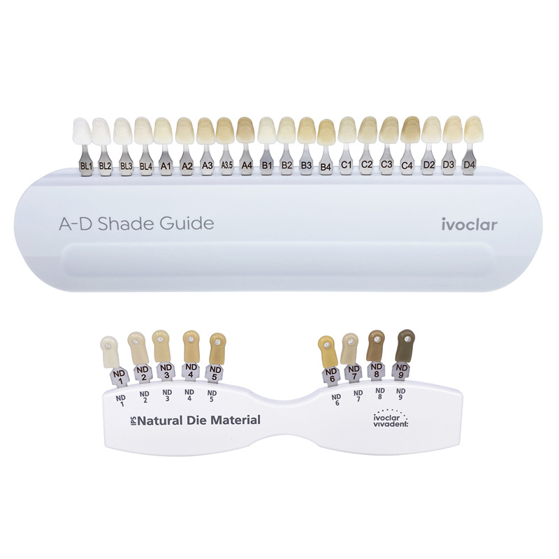 Ivoclar Vivadent Dental Shade Guide A-D 20 IPS & Natural Die ND1-9 Bleach Teeth