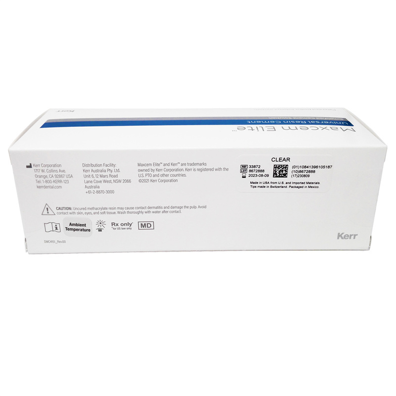 Kerr 33872 Maxcem Elite Self Etch Adhesive Resin Cement Syringe 2/Pk Clear 5 Gm