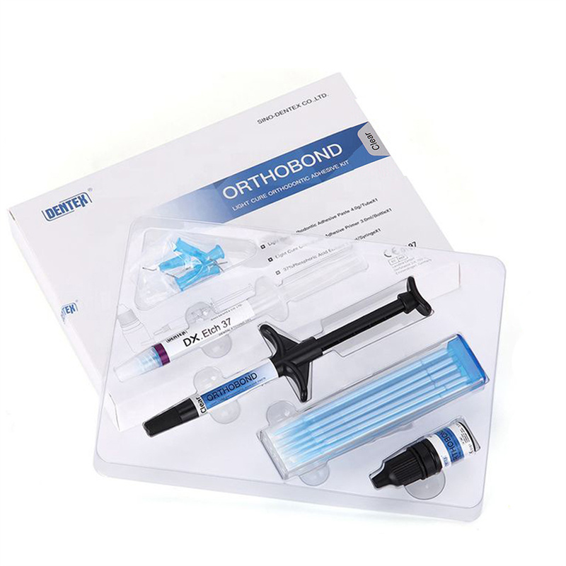 Dental Orthodontic Light Cure Adhesive Kit Bonding Acid Etchan Clear/Blue Dentex