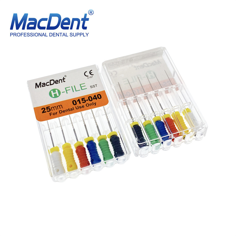 MACDENT Dental Stainless Steel H-File 21mm/25mm/31mm Endodontic Root Canal Hand Use Files