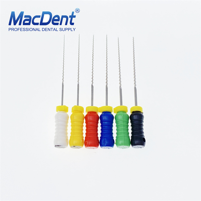 MACDENT Dental Stainless Steel H-File 21mm/25mm/31mm Endodontic Root Canal Hand Use Files