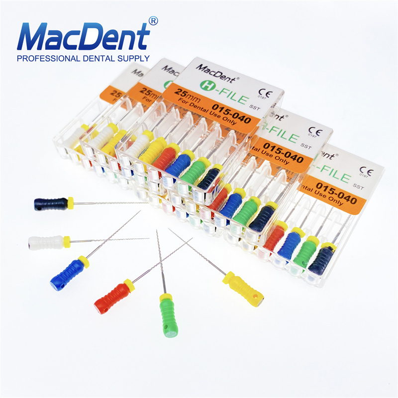 MACDENT Dental Stainless Steel H-File 21mm/25mm/31mm Endodontic Root Canal Hand Use Files