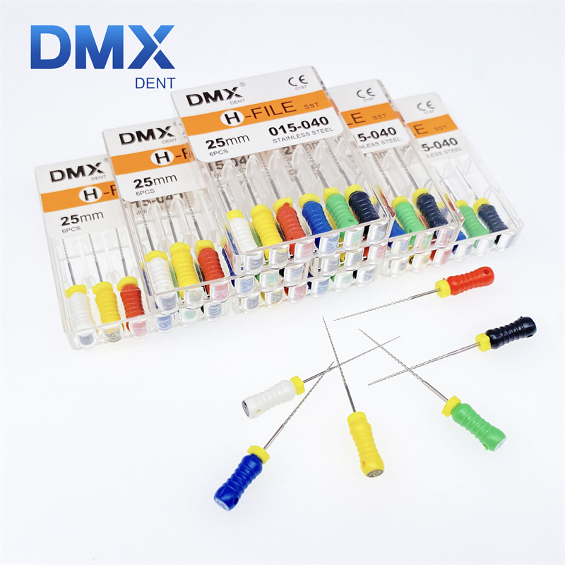 DMXDENT Dental Stainless Steel H-File 21mm/25mm/31mm Endodontic Root Canal Hand Use Files