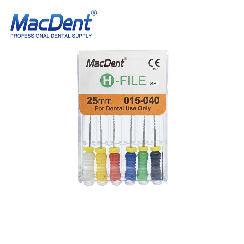 MACDENT Dental Stainless Steel H-File 21mm/25mm/31mm Endodontic Root Canal Hand Use Files