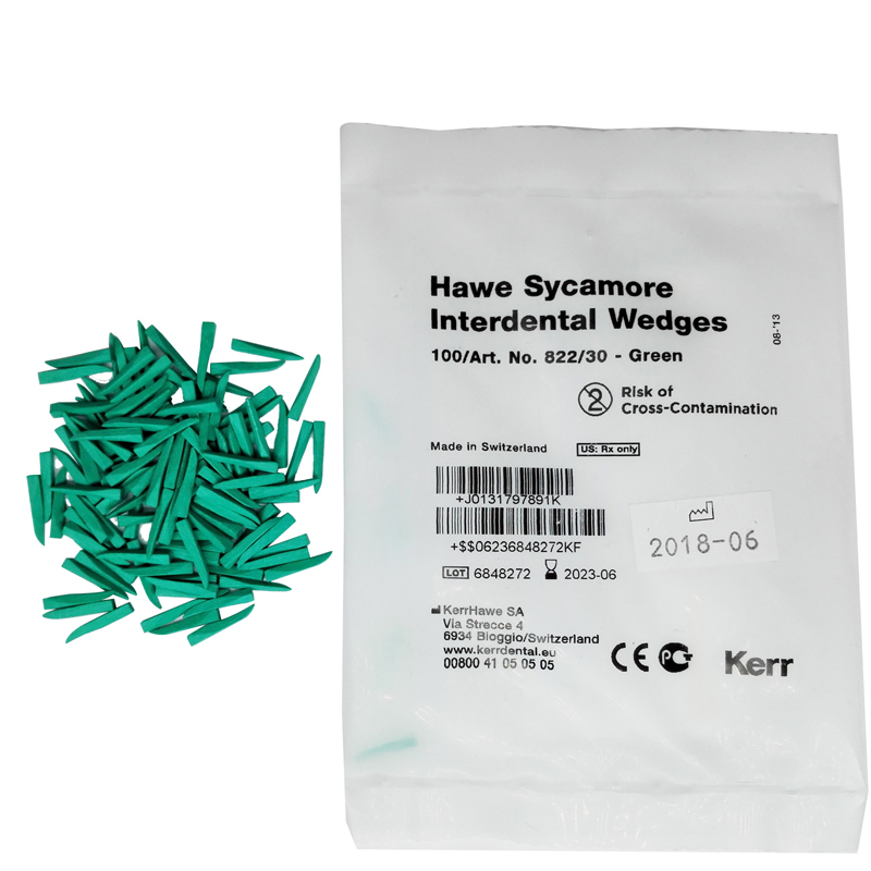Kerr Dental Hawe Sycamore Interdental Wedges Orange / White / Green / Yellow Refill Pack Matrix Systems