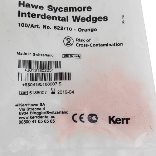 Kerr Dental Hawe Sycamore Interdental Wedges Orange / White / Green / Yellow Refill Pack Matrix Systems