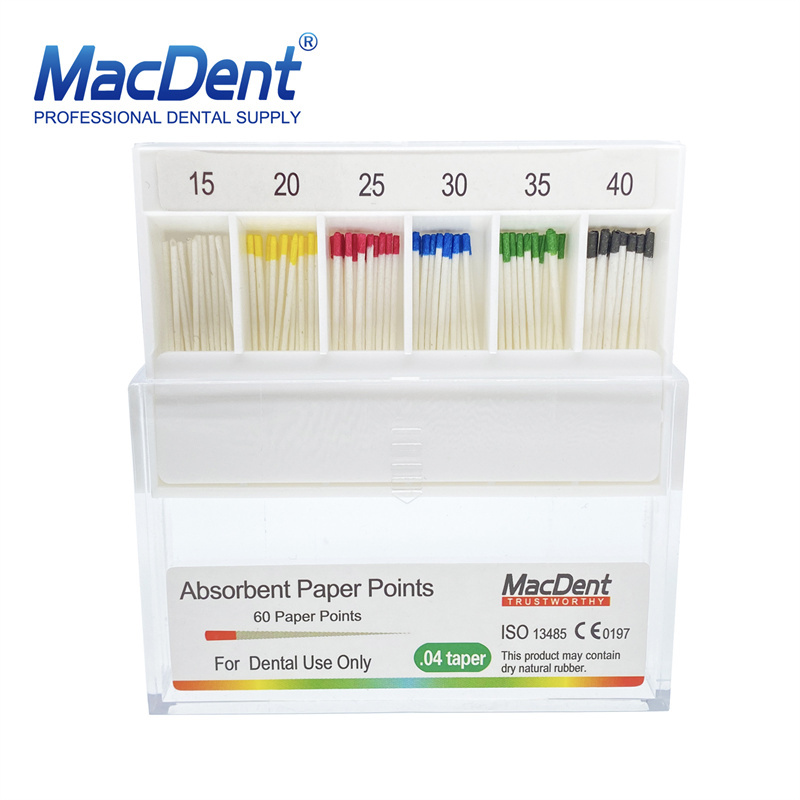 Macdent Dental Endodontic Endo Absorbent Gutta Percha Points 04 Taper