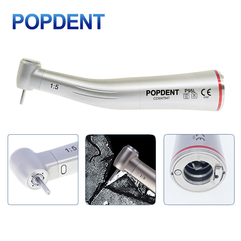 POPDENT Dental 1:5 Increasing Contra Angle LED Handpiece Fit NSK Electric Motor