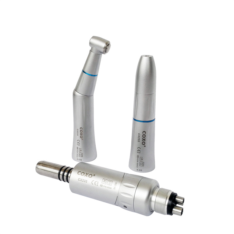 COXO YUSENDENT Dental Fiber Optic LED Contra Angle Handpiece Set Air Motor Straight Nose