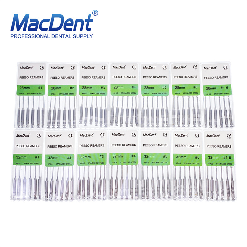 Macdent Peeso Reamers Dental Endodontic Root Canal Files 28mm/32mm