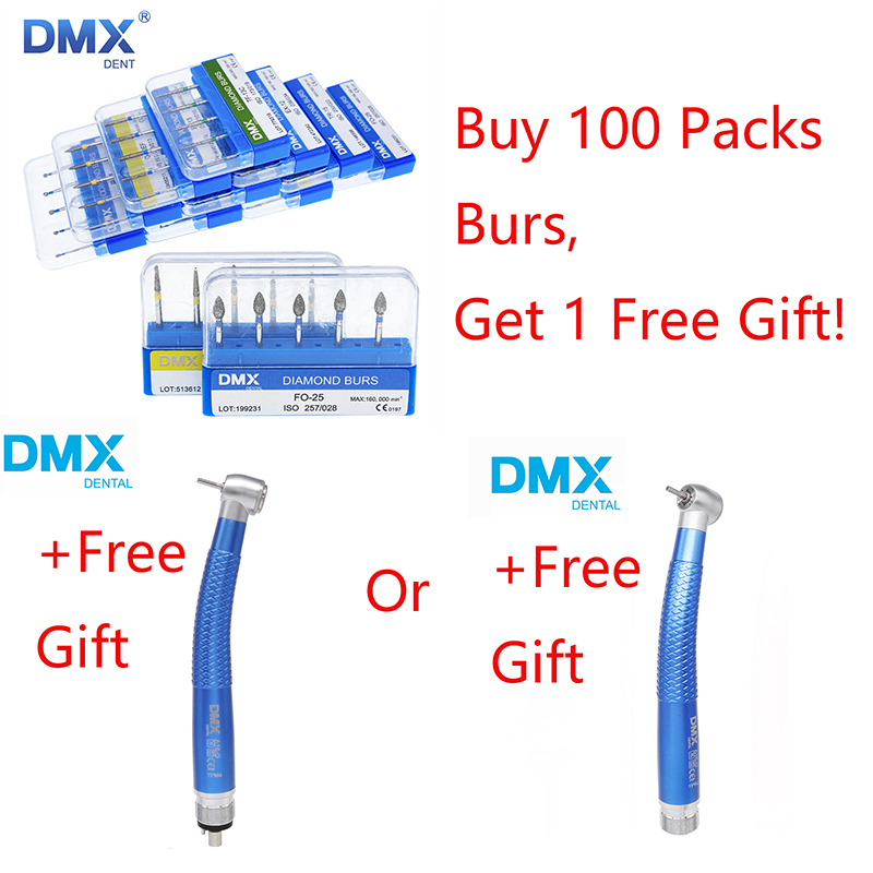 DMXDENT Diamond Burs Dental High Speed Handpiece Friction Grip FG 1.6mm + Free Handpiece