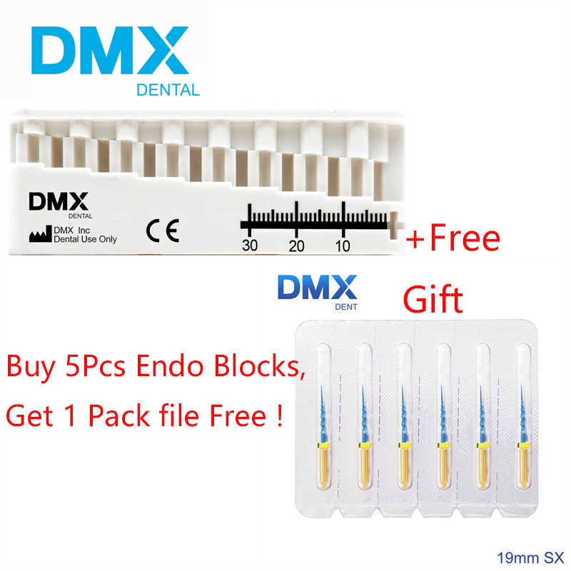 DMXDENT Dental Endo Block Measure Mini Ruler Endodontic Files Holder + Free Gift