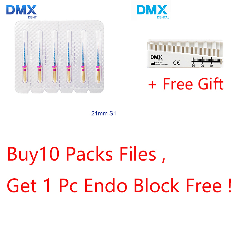DMXDENT PT-BLUE Dental Heat Activated Niti Endodontic Root Canal Files + Free Gift