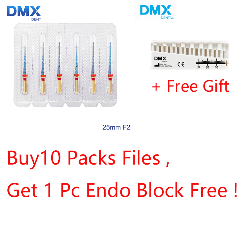 DMXDENT PT-BLUE Dental Heat Activated Niti Endodontic Root Canal Files + Free Gift