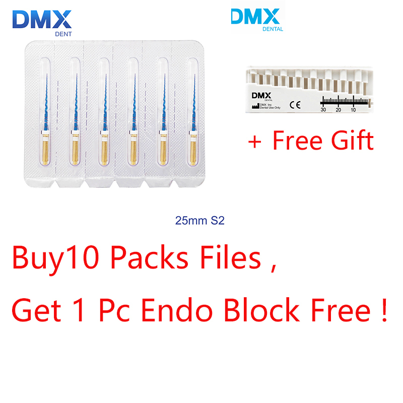 DMXDENT PT-BLUE Dental Heat Activated Niti Endodontic Root Canal Files + Free Gift