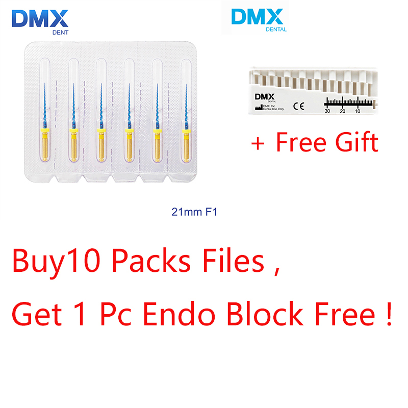 DMXDENT PT-BLUE Dental Heat Activated Niti Endodontic Root Canal Files + Free Gift