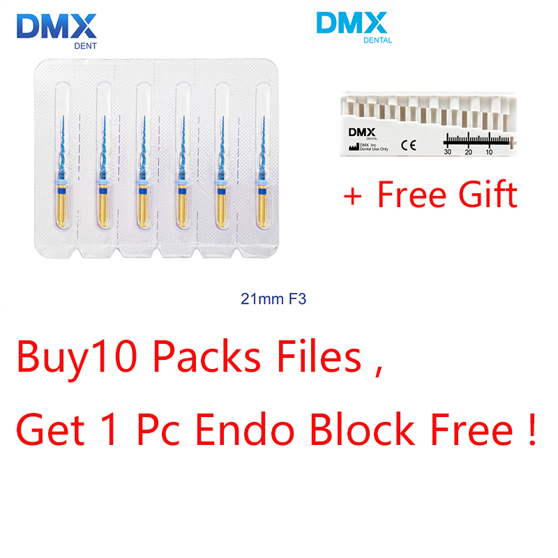 DMXDENT PT-BLUE Dental Heat Activated Niti Endodontic Root Canal Files + Free Gift