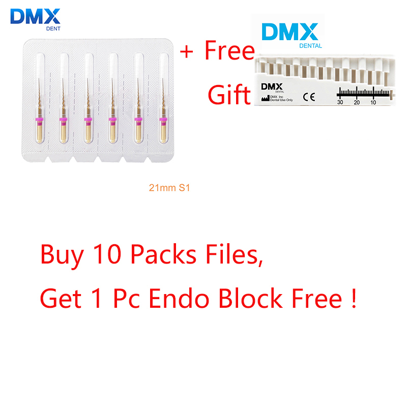 DMXDENT Dental Endodontic NITI Endo Rotary Files PT-Gold Taper Engine Use + Free Gift