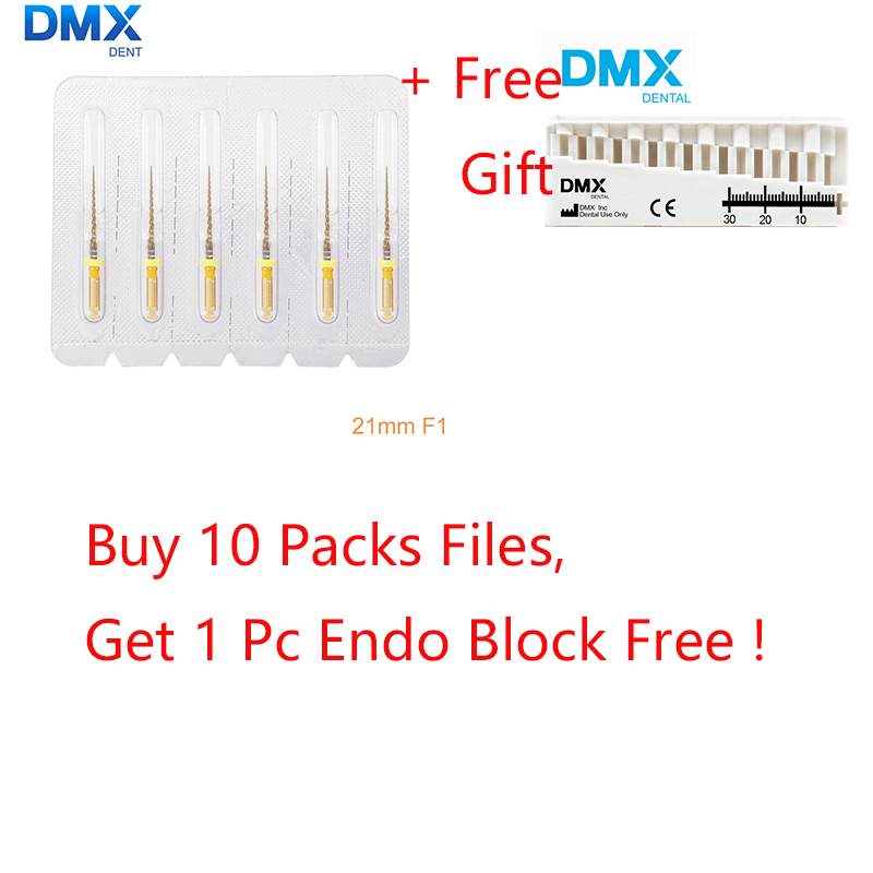 DMXDENT Dental Endodontic NITI Endo Rotary Files PT-Gold Taper Engine Use + Free Gift