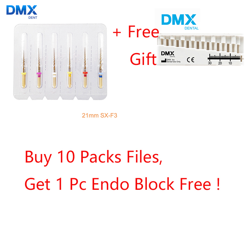 DMXDENT Dental Endodontic NITI Endo Rotary Files PT-Gold Taper Engine Use + Free Gift