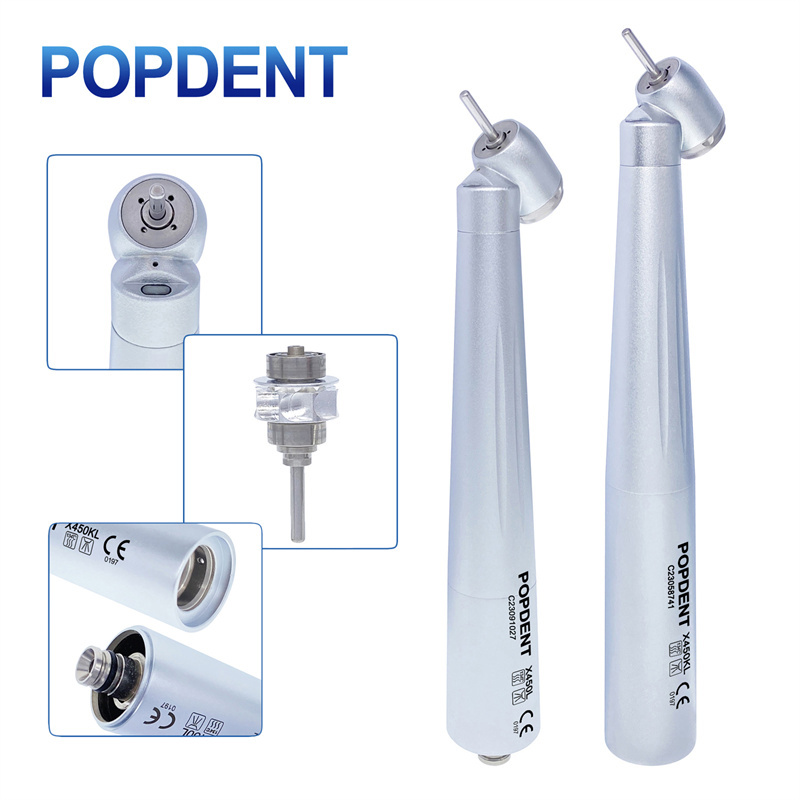 POPDENT Fiber Optic 45° Angled Dental High Speed Surgical Handpiece Fit NSK Style X450L,Kavo Style X450KL