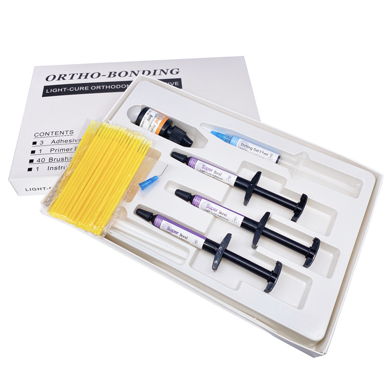 Dental Orthodontic Bonding Bracket Light Cure Adhesive Kit Resin Paste Syringe