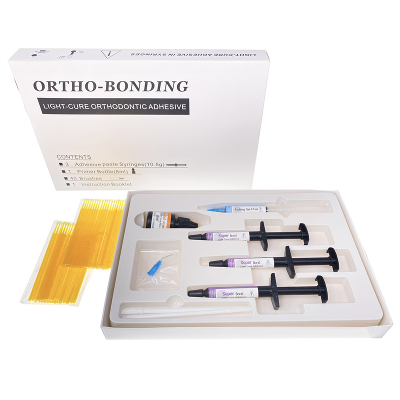 Dental Orthodontic Bonding Bracket Light Cure Adhesive Kit Resin Paste Syringe
