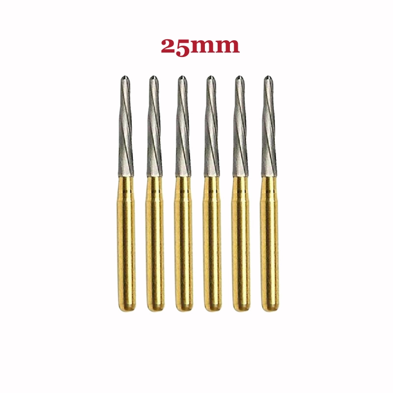 Endo-Z Dental Endodontic Tungsten Steel /  Gold-Plated Carbide Burs For High Speed Handpiece 23mm / 25mm / 28mm