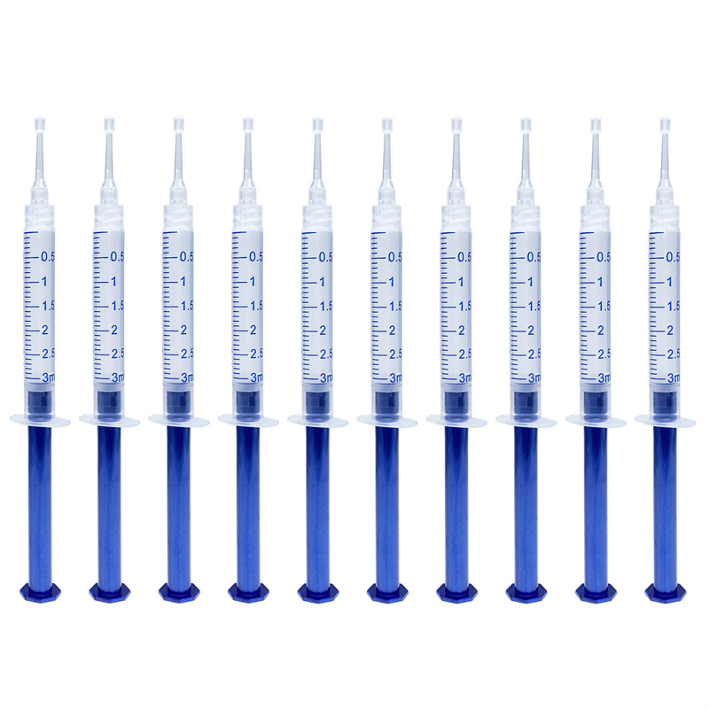 Dental Bleaching Peroxide Whitener Teeth Whitening Gel Syring 10 Pcs 44%