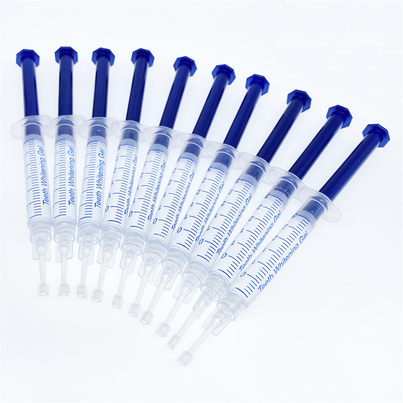 Dental Bleaching Peroxide Whitener Teeth Whitening Gel Syring 10 Pcs 44%