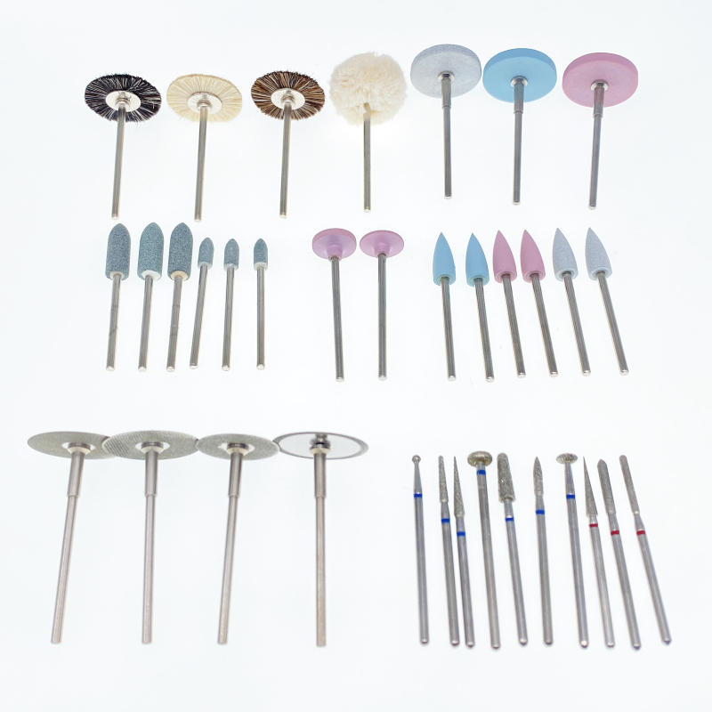 35pcs Dental Lab Polishing Burs HP Kit Disc Brush Stone for Ceramics Porcelain