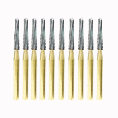 FG856-016 Dental Ultra Ideal Gold-Plated Burs For Crown Preparation For High Speed Handpiece 10pcs