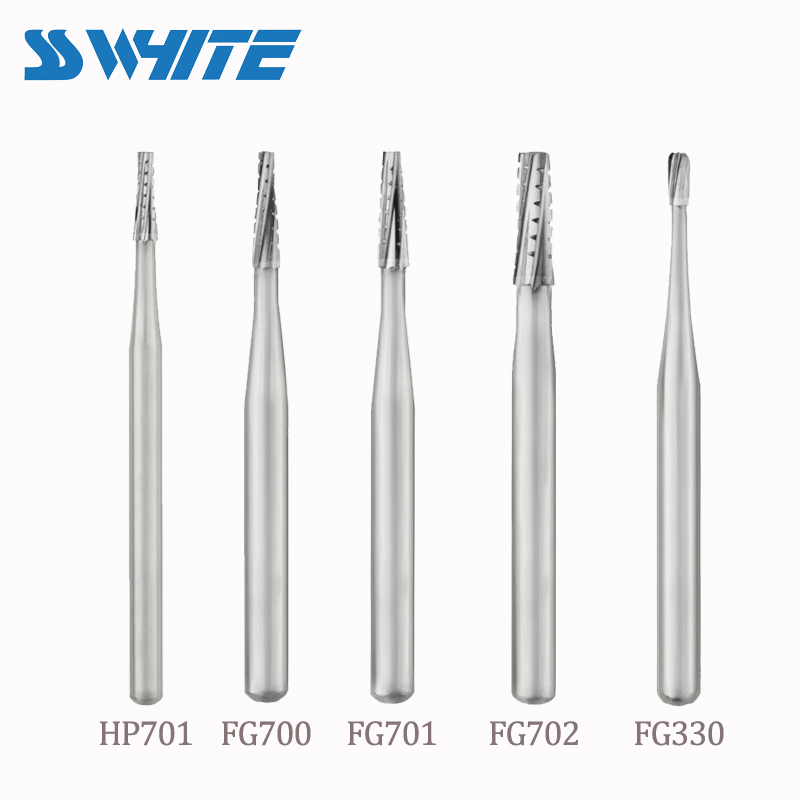 SS WHITE HP701/ FG330 / FG700 / FG701 / FG702 Carbide Burs For Dental Low / High Speed Handpiece 10Pcs/Pack