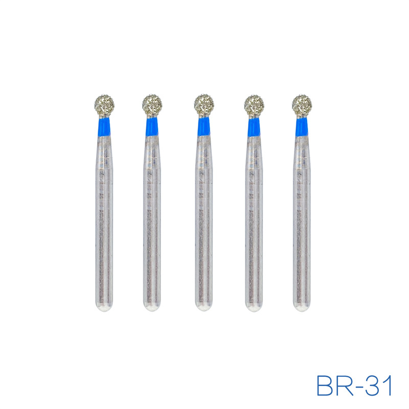 DMXDENT Diamond BR-31 Burs BR Ball Round Dental FG 1.6mm Bur For High Speed Handpiece