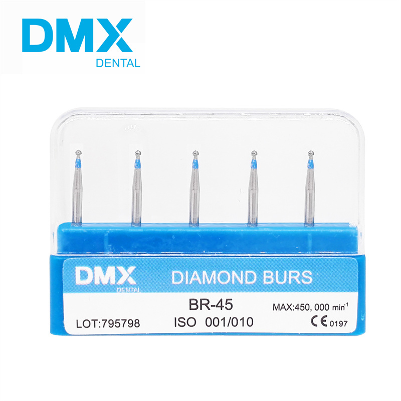 DMXDENT Diamond BR-45 Burs BR Ball Round Dental FG 1.6mm Bur For High Speed Handpiece