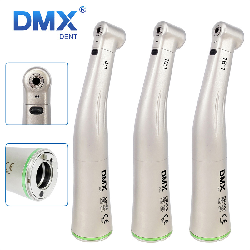 DMXDENT Dental Low Speed（Reduction）Fiber Optic Contra Angle Handpiece 4:1 10:1 16:1 NSK