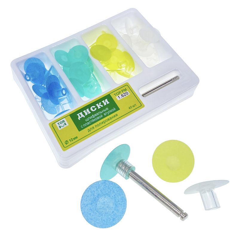 TOR VM Dental Stem Polishing and Finishing Discs Kit Ø12mm 40 pcs+1pc Mandrel