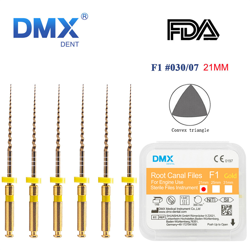 DMXDENT Dental Root Canal Gold Taper NITI Files Endodontic Rotary