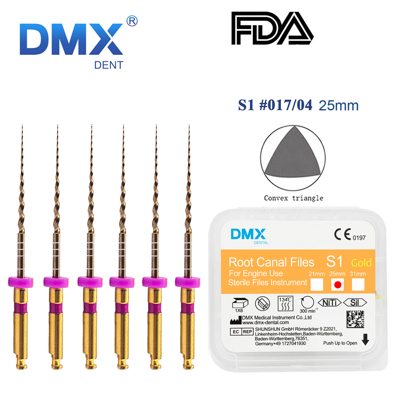 DMXDENT Dental Root Canal Gold Taper NITI Files Endodontic Rotary