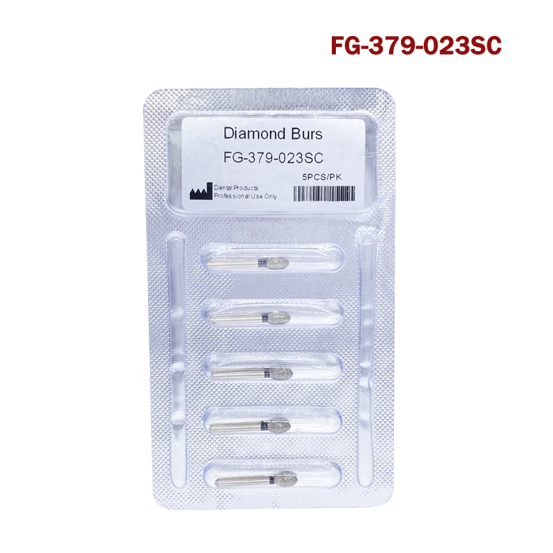 FG 379-023 C/SC/XF Dental Diamond Burs Egg Football Grit High Speed Bur FG Handpiece 5pcs/pack