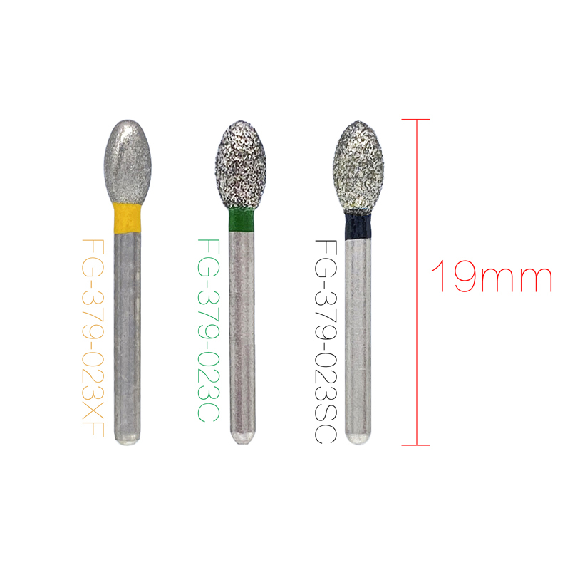 FG 379-023 C/SC/XF Dental Diamond Burs Egg Football Grit High Speed Bur FG Handpiece 5pcs/pack